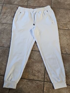 Pudolla  White Men's Jogger Sweatpants - Zipper Pockets